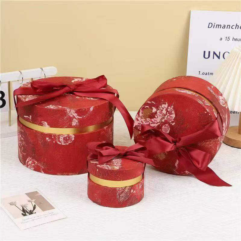 European Round Ribbon Handle Gift Box - Perfect for Weddings, Birthdays, and Festive Celebrations