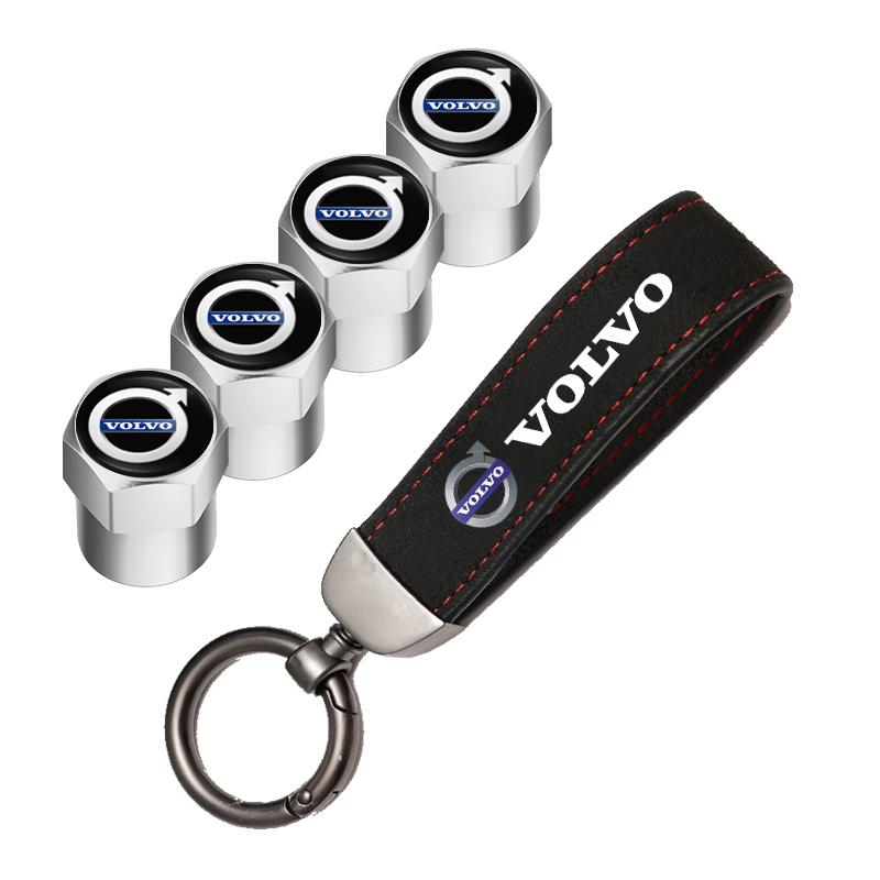 Car Tire Wheel Valve Caps Cover/Car Key Chain Ring Keychain For Volvo AWD V60 V40 XC90 S60 XC60 S90 V90 CX70 XC40 C40 C70 EX90