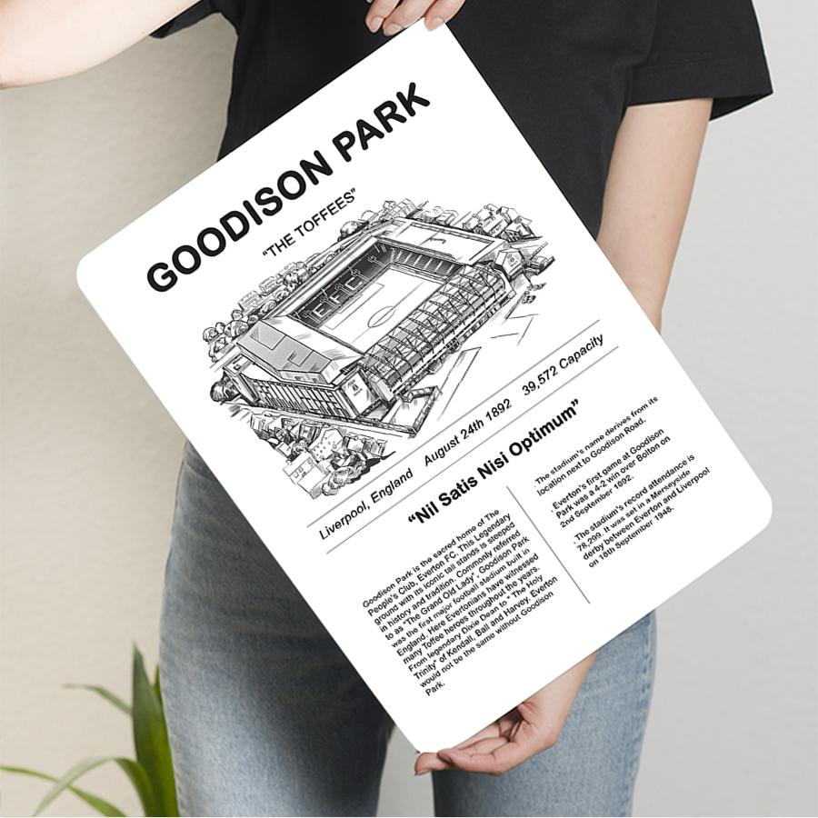 Goodison Park Everton FC Stadium Metal Wall Art Decor Liverpool England Football Fan Gift