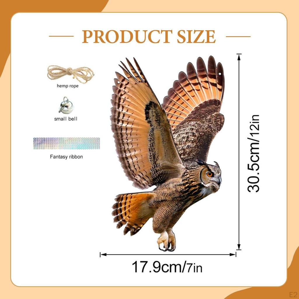 Dekorativní závěsný pták sova s provázkem a stuhou PP ozdoba na plot dokonalá venkovní