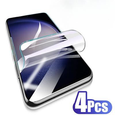 4 יחידות כיסוי מלא סרט הידרוג'ל עבור Samsung Galaxy S22 S21 S23 S24 Ultra Plus FE עבור Samsung Note 10 20 Ultra מגן מסך