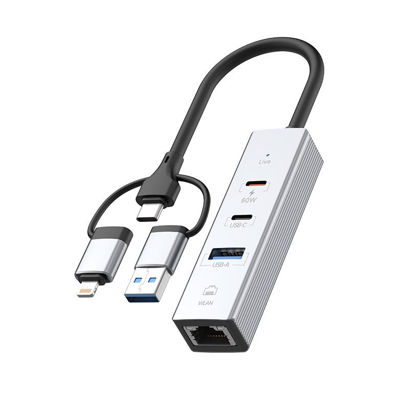 60W Fast Charging Docking Station with RJ45 Extender for Apple, Huawei & Android Phones