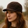 Retro Short Brim Baseball Cap Flat Edge Adjustable Duckbill Cap Solid Color Five-Piece Suede Hat Unisex