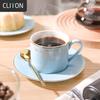 CLITON Keramiska Kaffekoppar & Fat Set