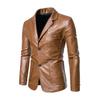 Neue Lederjacke Herren Jugend PU Lederjacke Anzugkragen Business Casual Lederjacke Herren Frühling Dünn Großhandel
