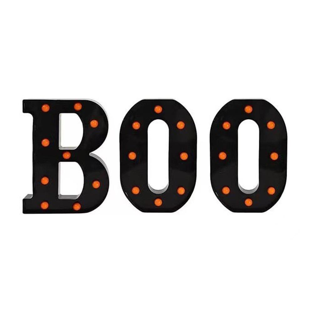 3 LED Marquee Light up Letters "BOO" Sign for Indoor Halloween Decor