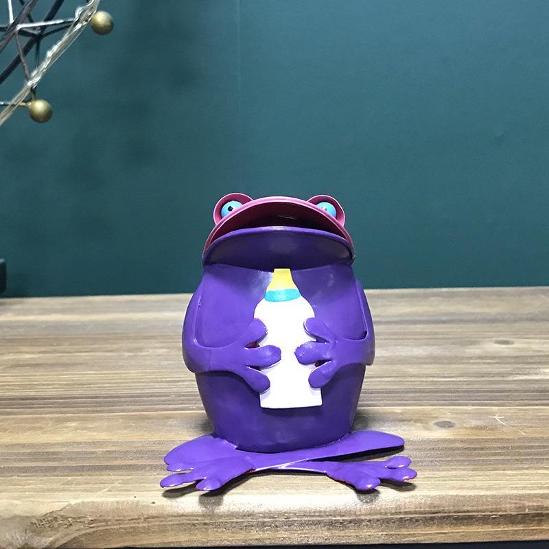 Skulpturhage Skulpturer Familie Kreativ Dekorasjon Innendørs Utendørs Resirkulert Metall Kaffe Frosk Hagestatue Ornament Statue