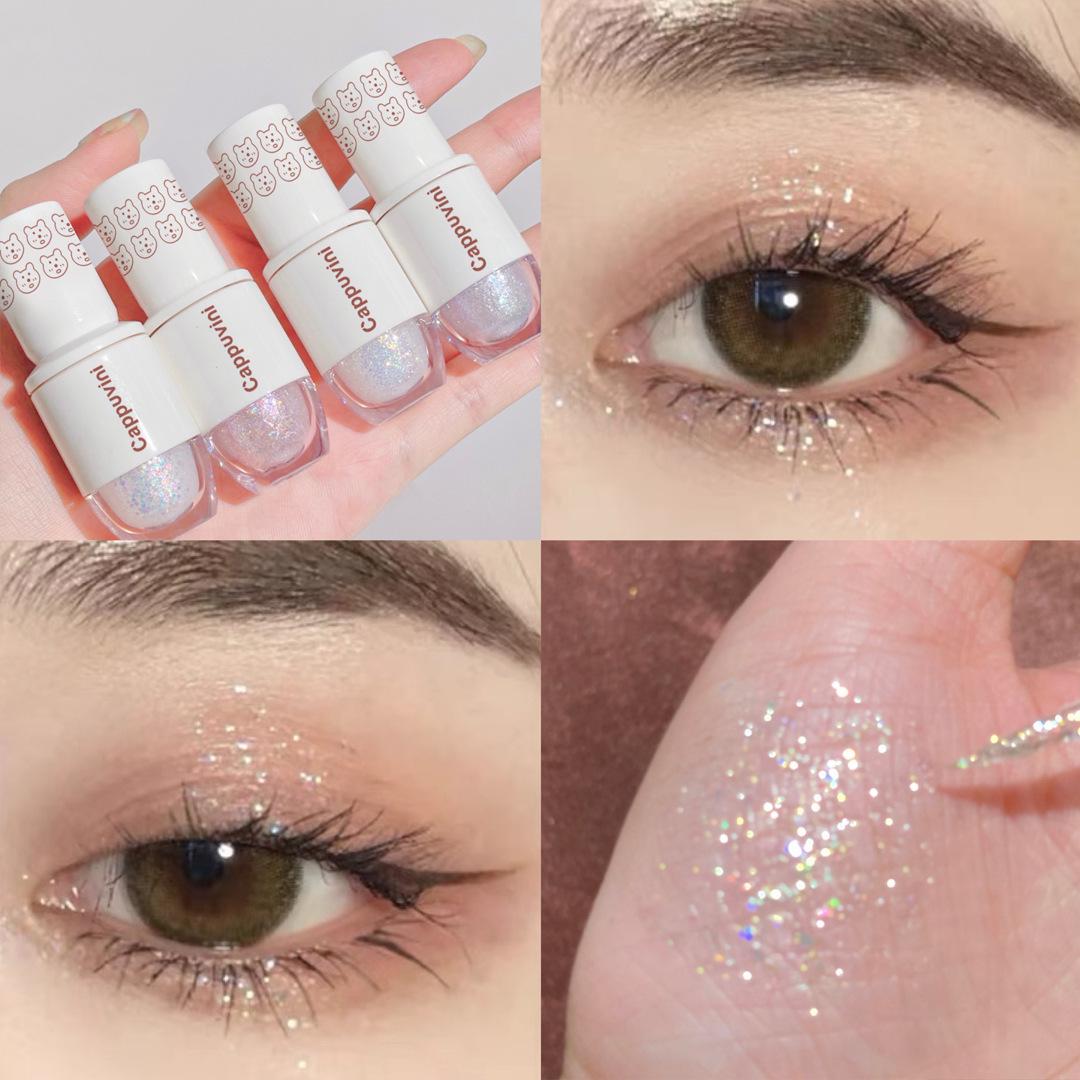 Cappuvini Starlight Liquid Eyeshadow: Pearlescent Shimmer, Easy Blend, Highlighter - Little Bear Bowling Edition.