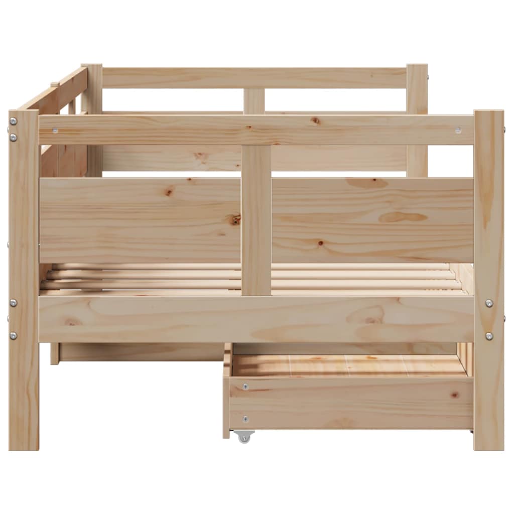 Daybed with Drawers 90 x 190 cm Solid Pine Wood
