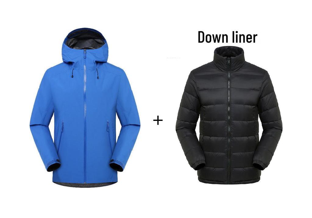 Unisex Waterproof 3-in-1 Mountaineering Jacket Set with Taped Hardshell