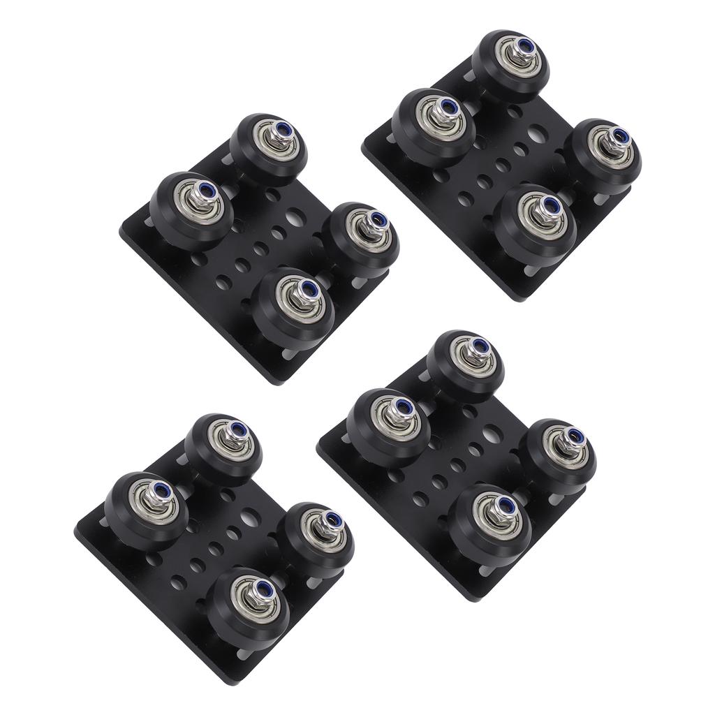 4Pcs 3D Printer Gantry Plate Board Fit for 2020V Series Extrusions Aluminum Alloy 3D Printer Extruder Back Support Plate Black