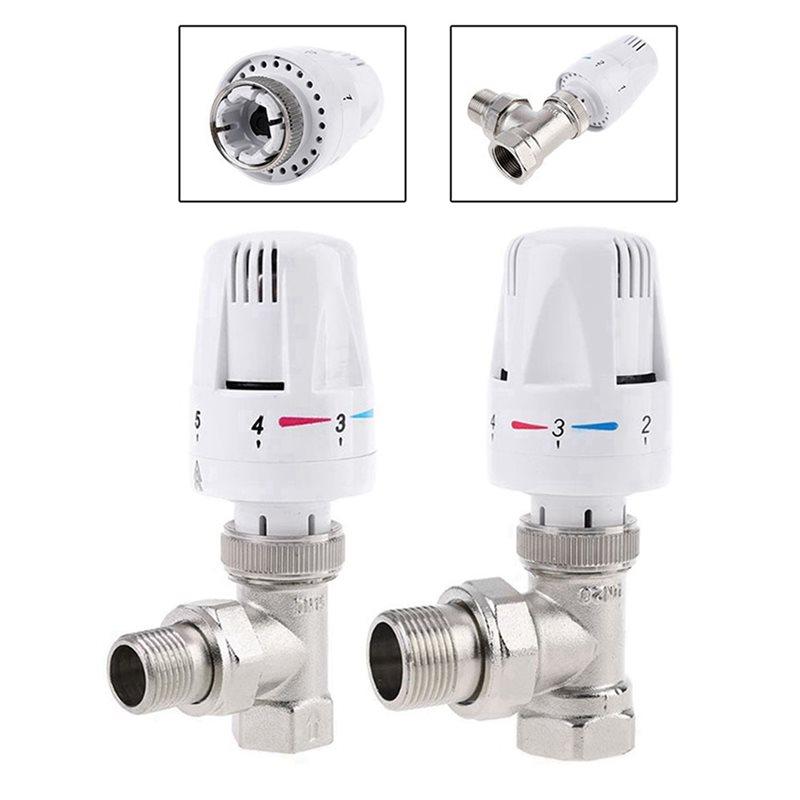 ABGR-4X Automatic Thermostatic Radiator Control Valve G1/2 Inch Angle Valve For Floor Heating Copper Radiator
