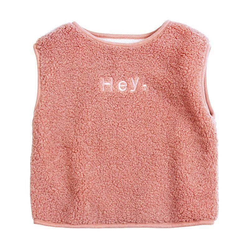 Autumn Winter Outer Wear Boys Girls Children's Velvet Vest Baby Fashionable Waistcoat Kid's Simple