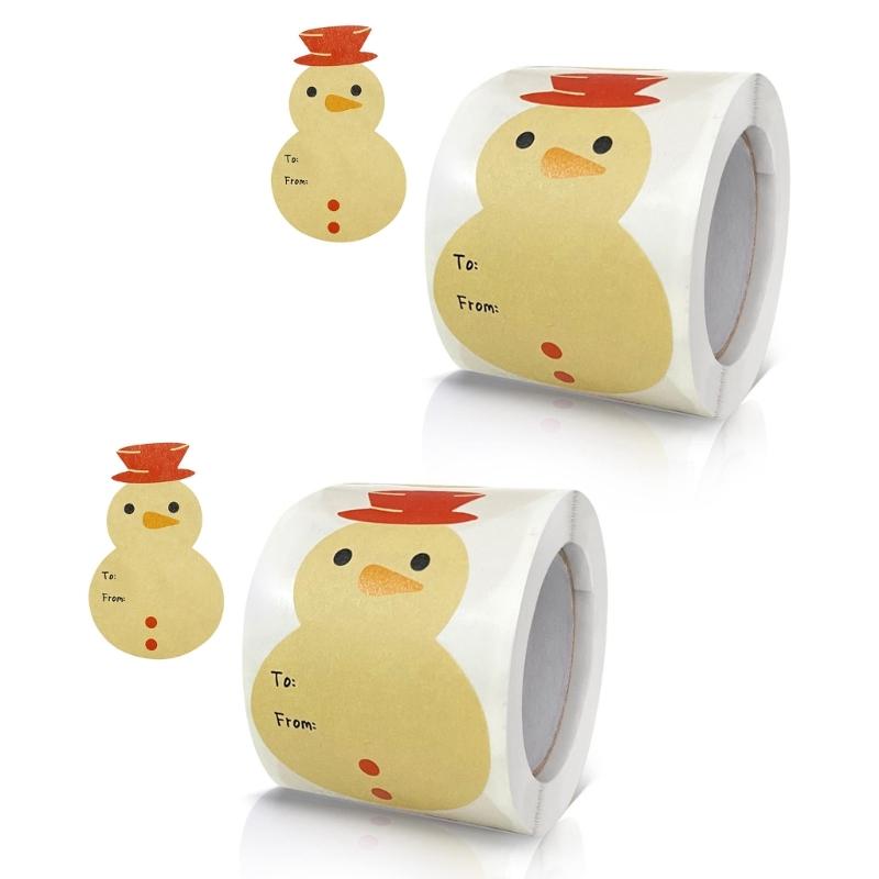 400PCS Christmas Snowman Wrapping Labels 2x3inch Self-Adhesive Christmas Name Stickers for Envelopes Box Cards Candy Bag 1