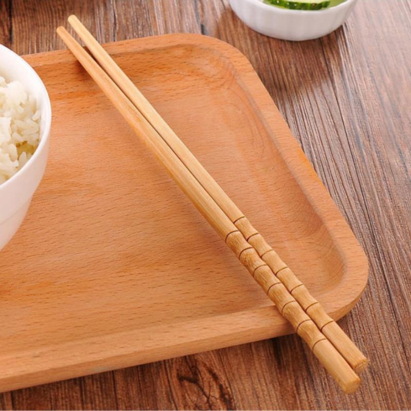 10/50 Coppie Bacchette Naturali in Legno di Bambù Carbonizzato Riutilizzabili Bacchette con Nodo di Bambù Bacchette Sano Stoviglie Cinesi