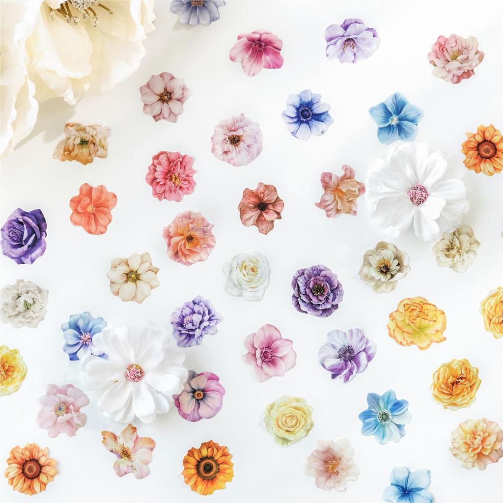 1roll Washi Tape Spring Color Flower Shaped Tape Handbook Stationery For DIY Hand Account Scrapbook Diary Decoration