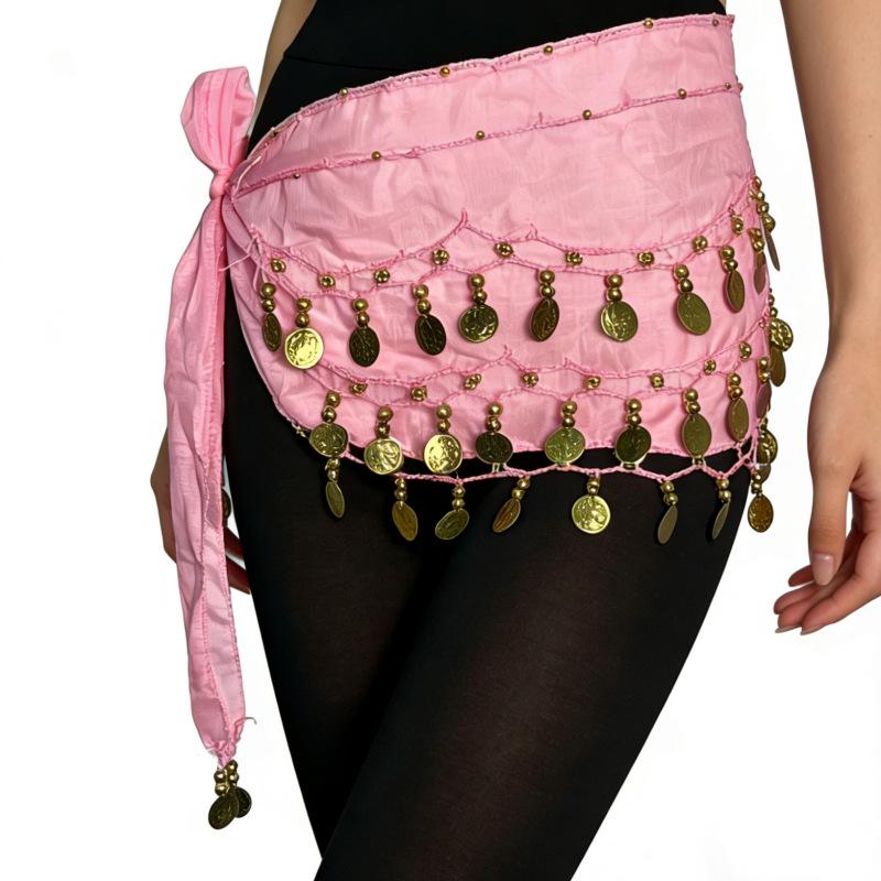 Belly Dance Waist Chain with 72 Hanging Chiffon Coins for Beginners