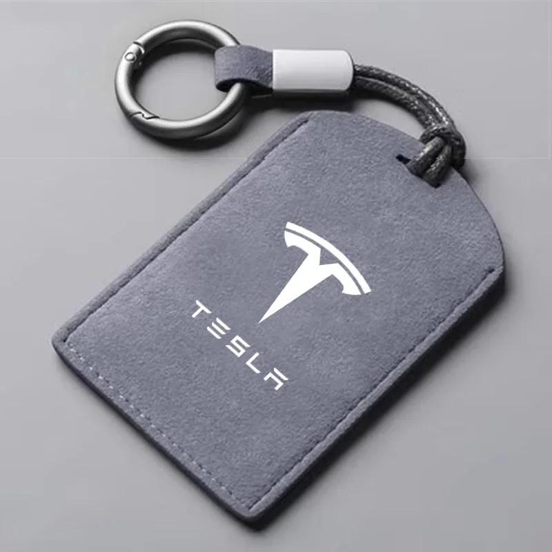 Samolepka na auto Tesla Semišový obal na NFC klíčovou kartu do auta Kryt Klíčenka Držák Obal na klíče Pro Tesla Model 3 Y 2020 Klíčenka Styling auta