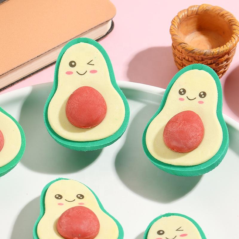 36Pcs Avocado Erasers for Kids, Kawaii Cute Novelty Fruit Eraser for School Classroom Supplies Party Favors