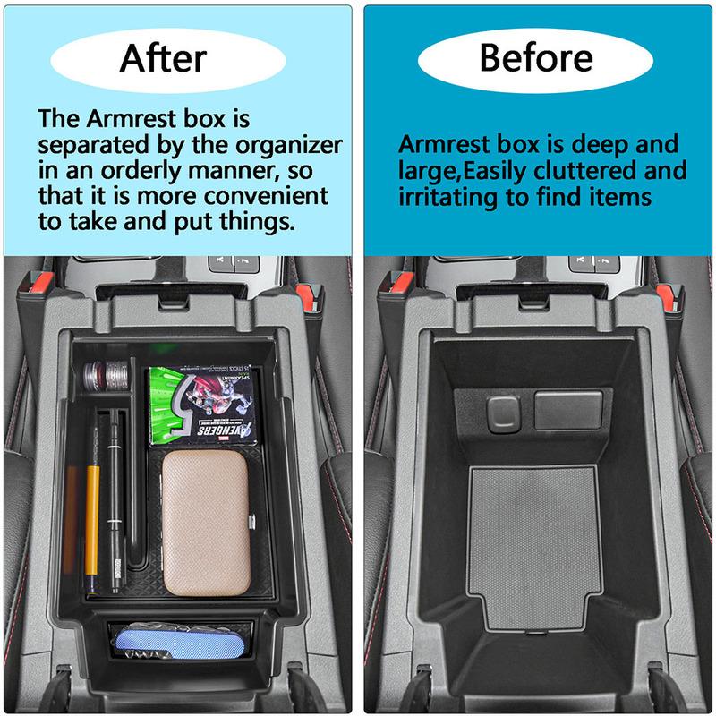 Center Console Organizer for Chevy Blazer 2024 Accessories, ABS Armrest Storage Box ert Tray