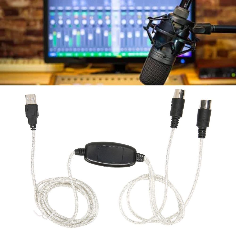 2 In 1 USB To MIDI Cable Plug and Play MIDI Cord Adapter  for Keyboard, Piano, Synthesizer