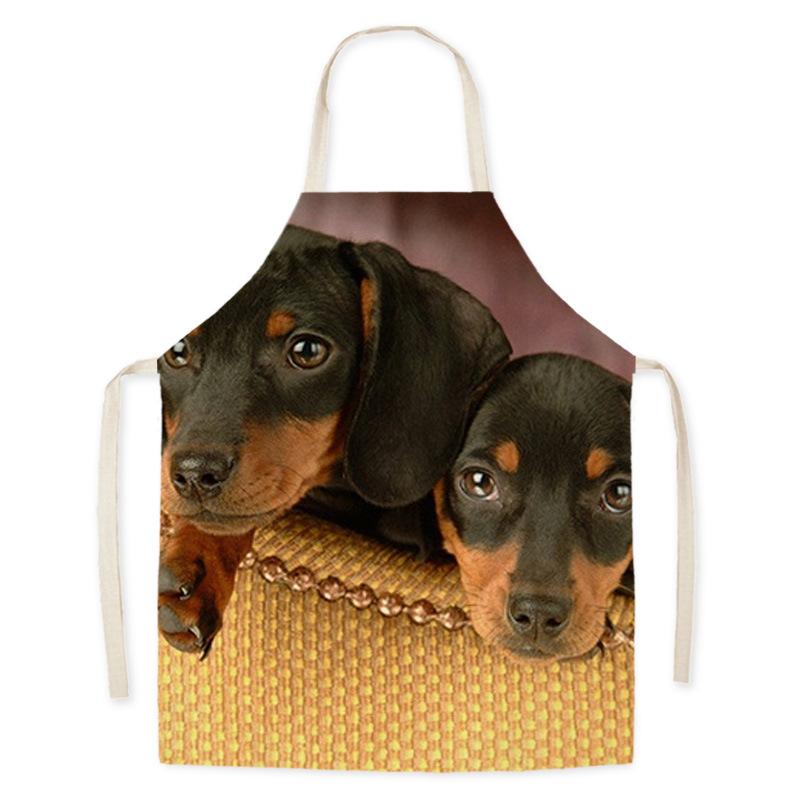 

Cartoon Puppy Animal Series Apron Anti-fouling Waistband Parent-child Kitchen Adult Sleeveless Halter Apron Can Be Customized 65x75cm