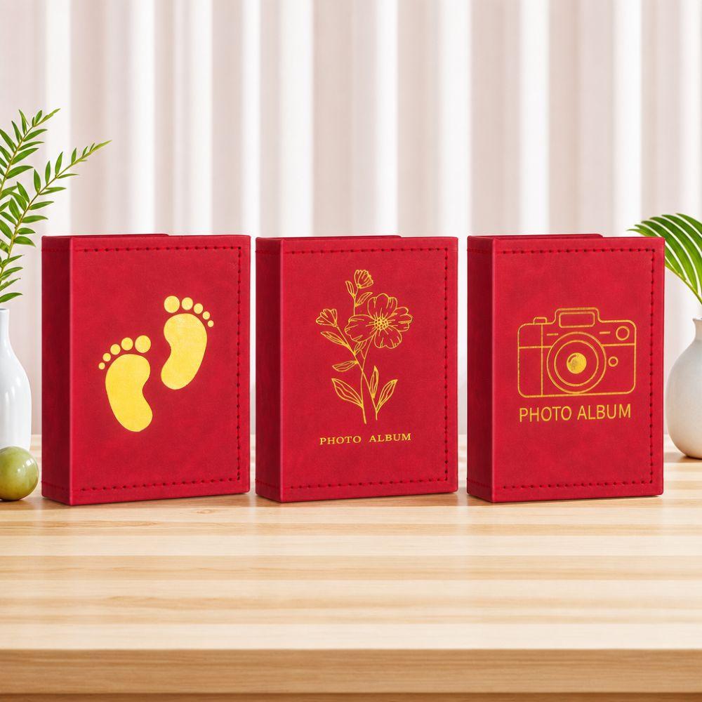 6 Inch 100 Pockets Plastic Sleeves Album Gold Stamped Photo Storage Album Memory Organizing