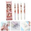 4PCS Cartoon Gel Inks Pen Retractable Gel Pen with Metal Clip Ergonomic Grip 0.5MM Tip Black Inks for Office School