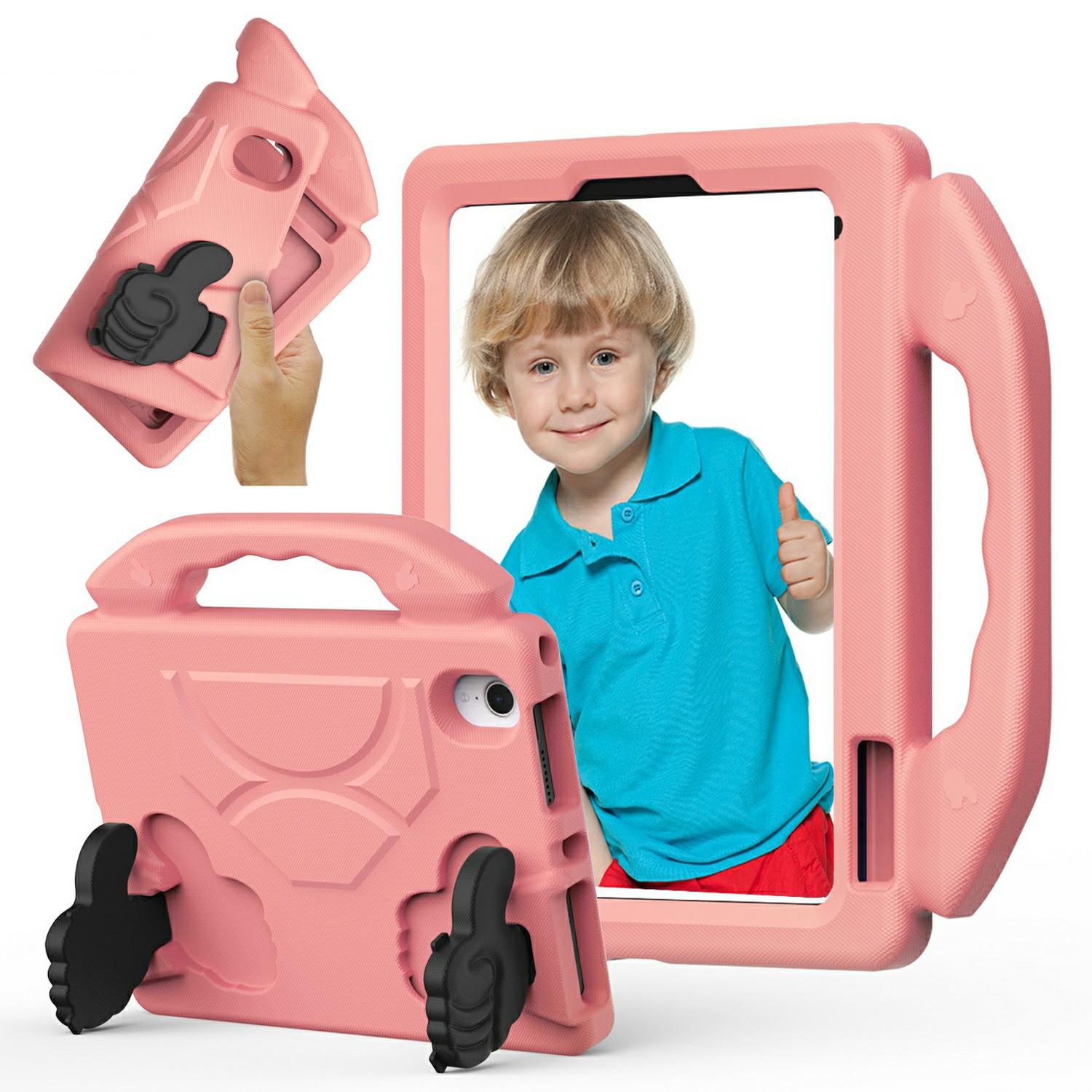 

For iPad mini (2024)/(2021) Case Ultra-Soft EVA Thumb Kickstand Tablet Cover Deep Pink