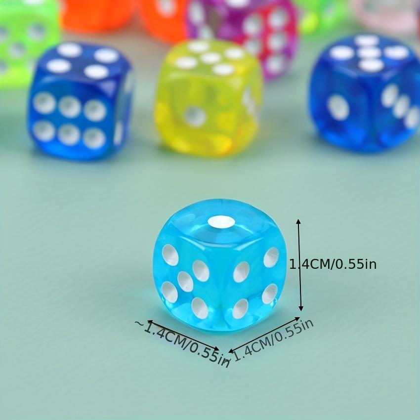 10-Color Transparent Dice Set - Perfect for Kids & Adults - 14mm Standard Game Dice - 6-Sided - Fun for Playing Games!