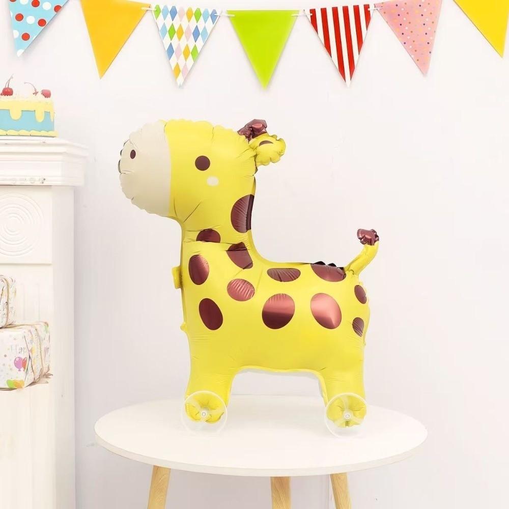 With Wheels Cartoon Movable Balloon Animals Walking Balloon Kids Birthday Party Decoration