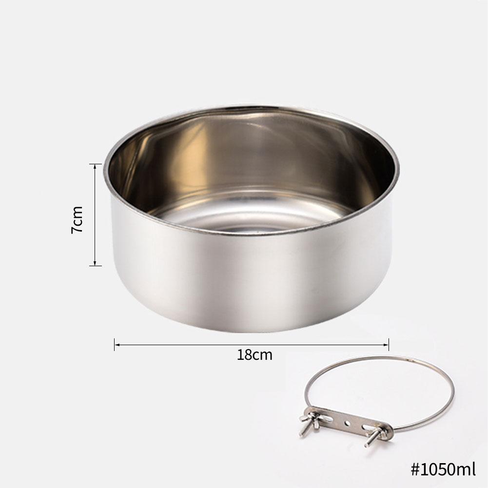Stainless Steel Pet Food Bowl 10-20CM Ordinary Cage Hanging Dog Basin Feeder Large Capacity Fixed Metal Feeding Bowl