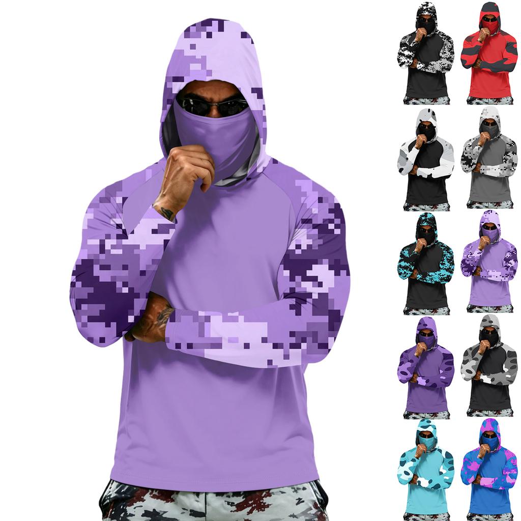 Men's Summer Quick-dryingLong-sleeved T-shirt Sun ClothingFishing FitnessSports Hded Long-sleeved Tp