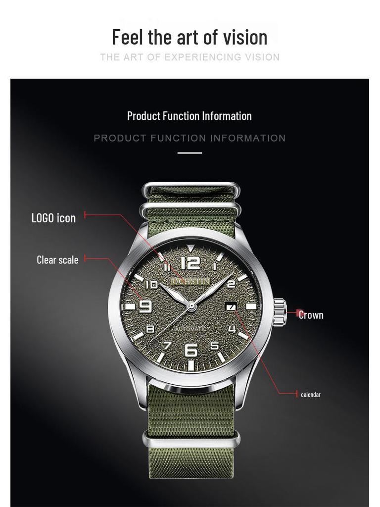 OCHSTIN Swiss Automatic Mechanical Watch - Trendy, Large Dial Fashion Business Wristwatch