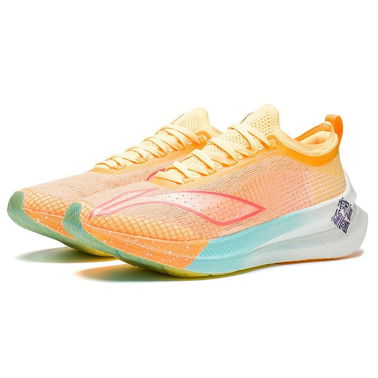 New LINING Feidian 2 Elite Running Shoes Women's Low Top Fluorescent Milk Yellow ARMS020-3