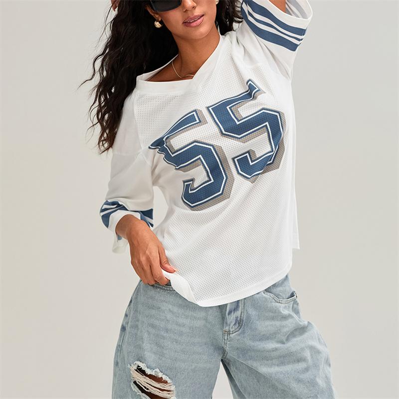 Digit 55 Pattern 3D Print Graphic Oversized Tee Womens T Shirt Y2k Sport Casual Short Half Sleeve Loose Street Wear Top