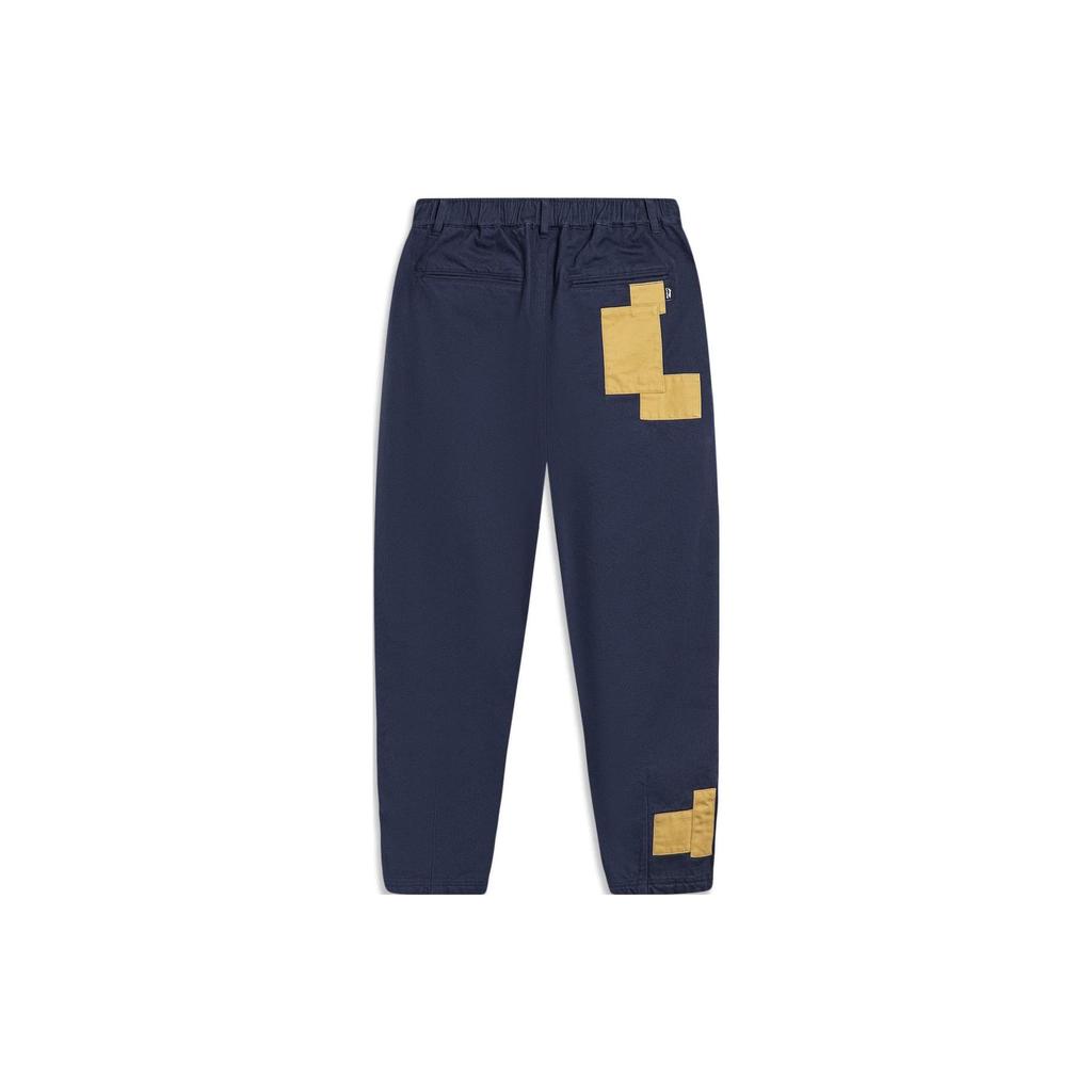 Li Ning Casual Pants Men's Dark Ship Blue Moderate Straight Fit Pants AKXT699-1