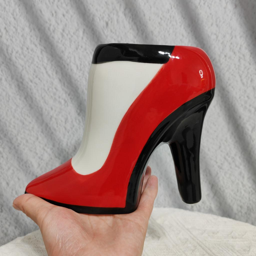 Creative Hawaiian Mugs Style Sexy Ladies Red Shoe Tumbler Tiki Cup Drinkware High Heel Shaped Ceramic Cocktail Mug for Parties
