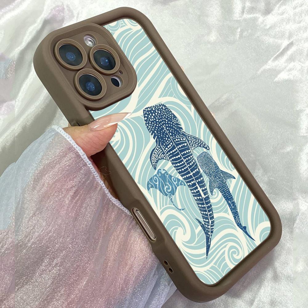 JT520 Sommer Walhai für iPhone 17 16 15 Pro Max Samsung S26 S25 Ultra A17 A07 A56 A16 A15 A06 Xiaomi 15T Redmi 15c 14C Note 11 12 13 14 Weiche Hülle