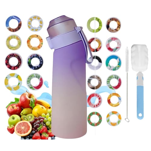 [2025 New Model] 19 Flavors, Flavor-Changing Water Bottle, 650ml Fruit Fragrance Water Bottle, BPA-Free Sports Air Water Up Bottle, Fitness Yoga Outdo