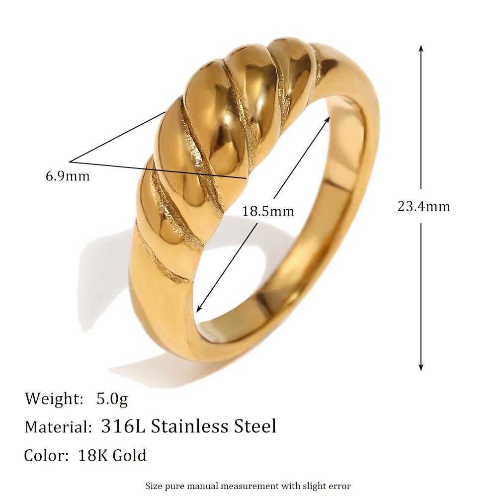

MamacitaSlay Classic Geometric Hollow 18K Gold Plated Rings 316L Stainless Steel Women s Jewelry Stacking Decoration 2025 Gift 7