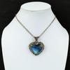 Heart Shape Labradorite Gemstone Handmade Copper Wire Wrap Jewelry Pendant For Women