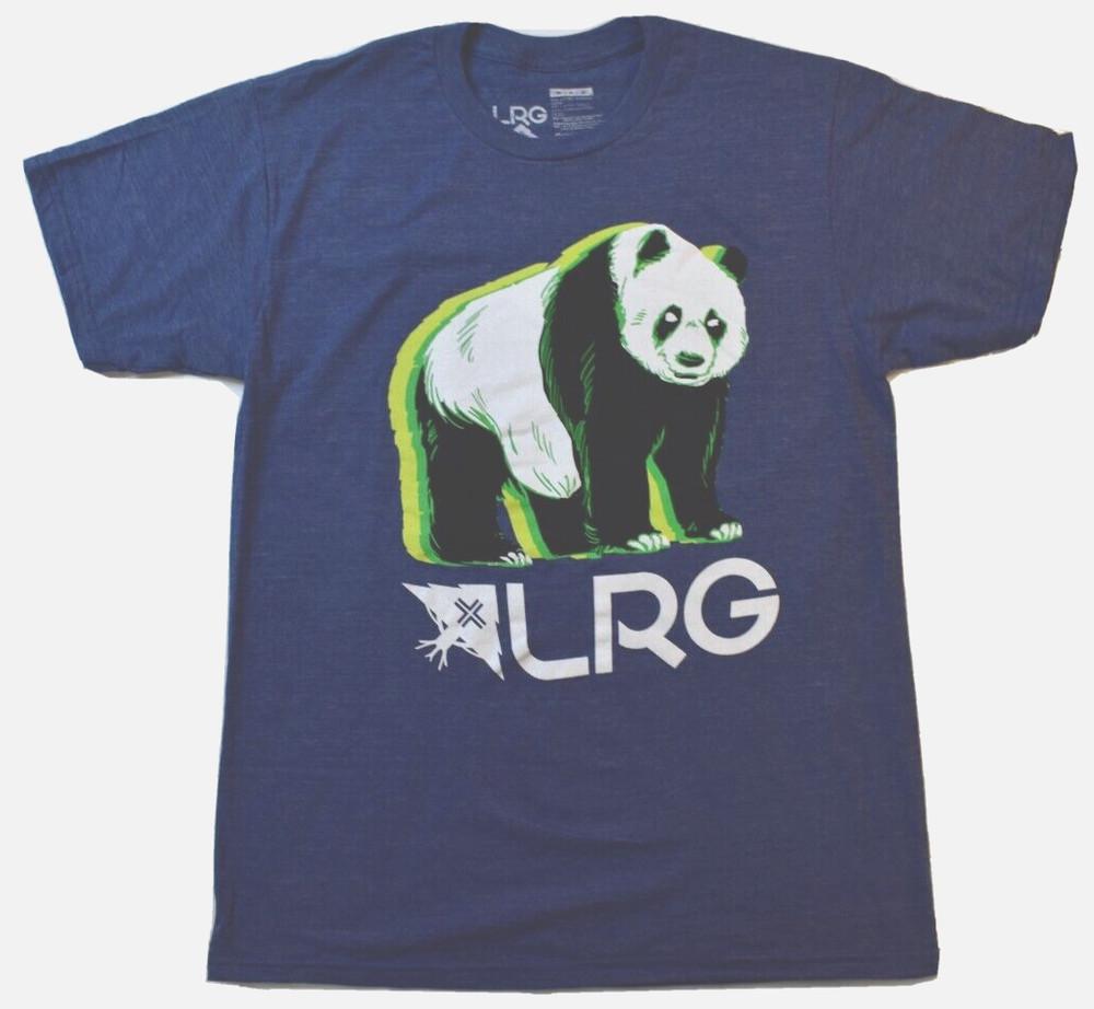 Lifted Research Group LRG Mens Navy Heather Wavy Panda Shirt New S-3XL Unisex T-Shirt S