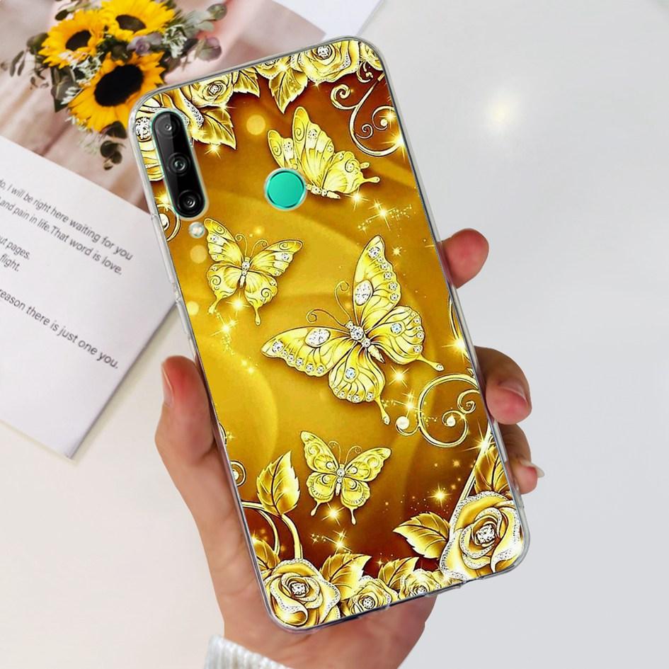 For Huawei Y7p 2020 Case Honor 9C Silicone Cover Fashion Butterfly Clear TPU Fundas For Huawei P40 Lite E ART-L28 ART-L29 Bumper