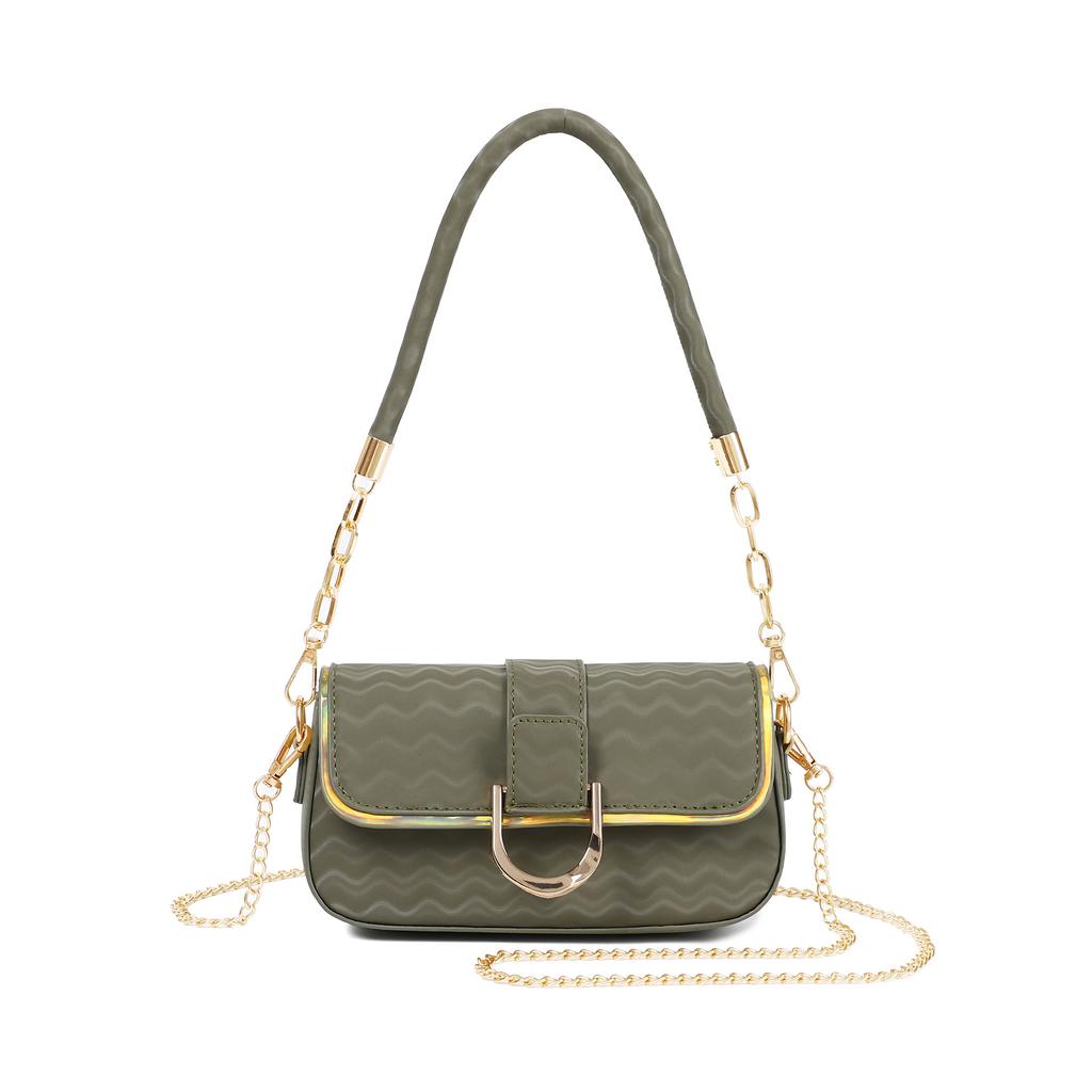 High-end Style Small Square Clutch Bag with Shoulder Strap and Small Side Pocket Accessory for The Underarm Area