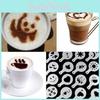 Versatile Coffee Stencil Templates 16 Pieces Durable Plastic For Latte Art