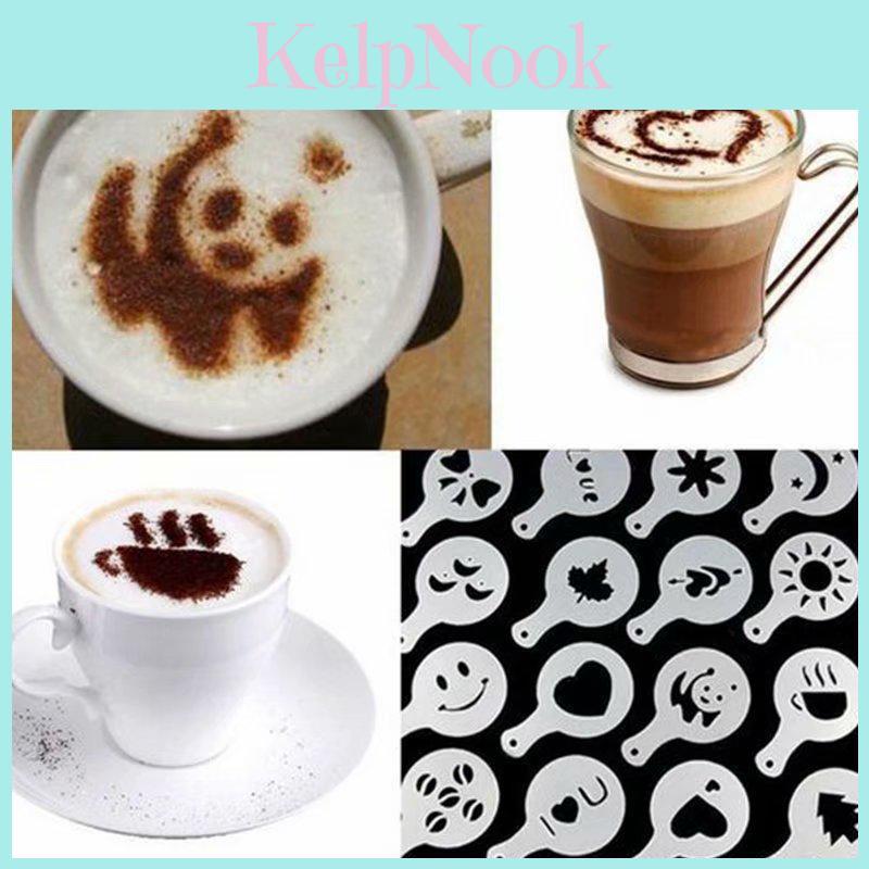 Versatile Coffee Stencil Templates 16 Pieces Durable Plastic For Latte Art