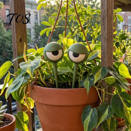 Unique Potted Plant Ornaments 1 Pair Planter Insert Big Eyes, 3D Printed Eye Decorations, Flower Pot Soil Inserts Stakes, Funny Eyes for Indoor