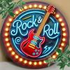 Metal Wall Art Neon Sign Rock N Roll Bar Decor Music Theme
