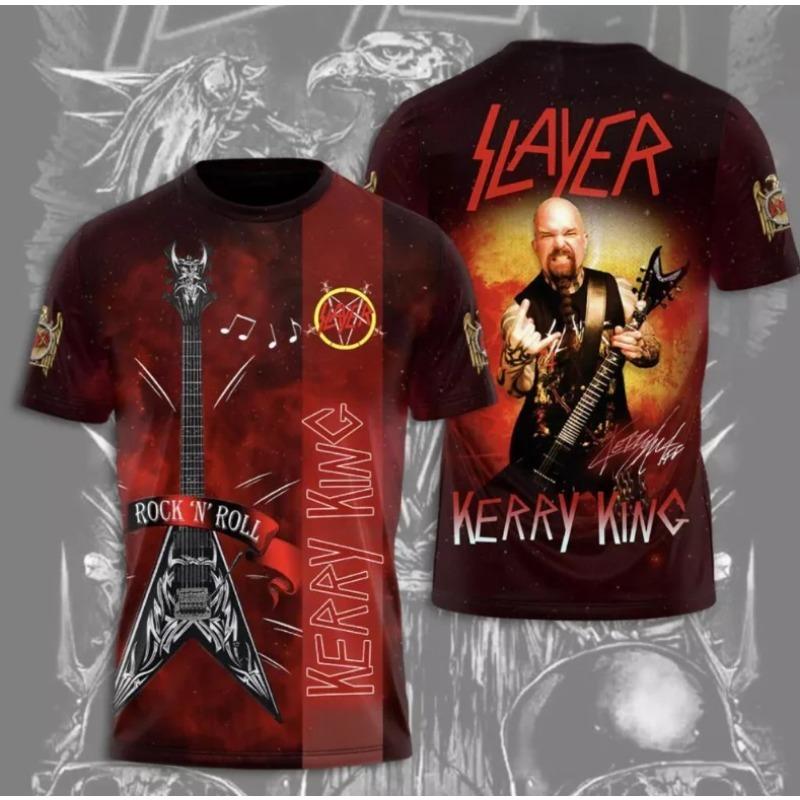 Popular Rock Band Slayer T-shirts 3D Print Men Women Casual Short Sleeve Round Neck T Shirt Oversized Tees Tops Unisex Clothing